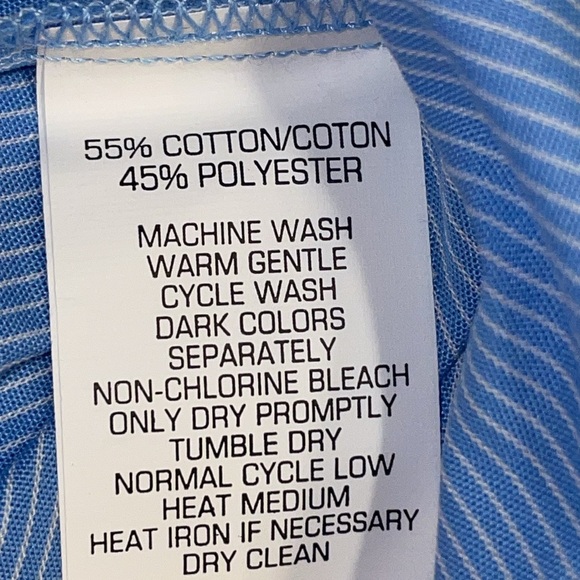 NWT Van Heusen Long Sleeve Button Down Shirt. Pin Stripe. Size Large.  16-16.5 - Picture 11 of 11